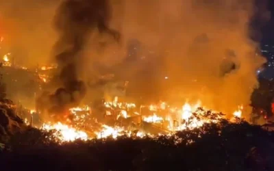 En la ciudad de Bogotá, un incendio consumió 70 casas